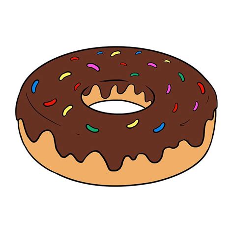 How to Draw a Donut - Really Easy Drawing Tutorial | Donut drawing ...