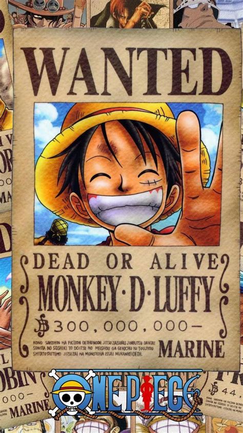 Download One Piece 4k Luffy Wanted Poster Wallpaper | Wallpapers.com