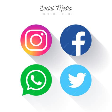 Social Media Round Logos Vector