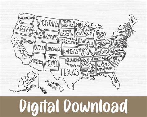 America Usa Map Svg, United States Svg, Usa Map Svg, Map of America Digital Download, I Love ...