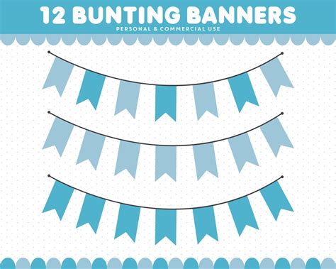 Bunting clipart, Banner clipart, Pennant clipart, CL-1548 By JS Digital Paper | TheHungryJPEG