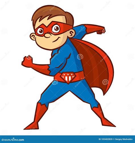 Superhero Boy Cartoon Character Stock Vector - Illustration of costume ...