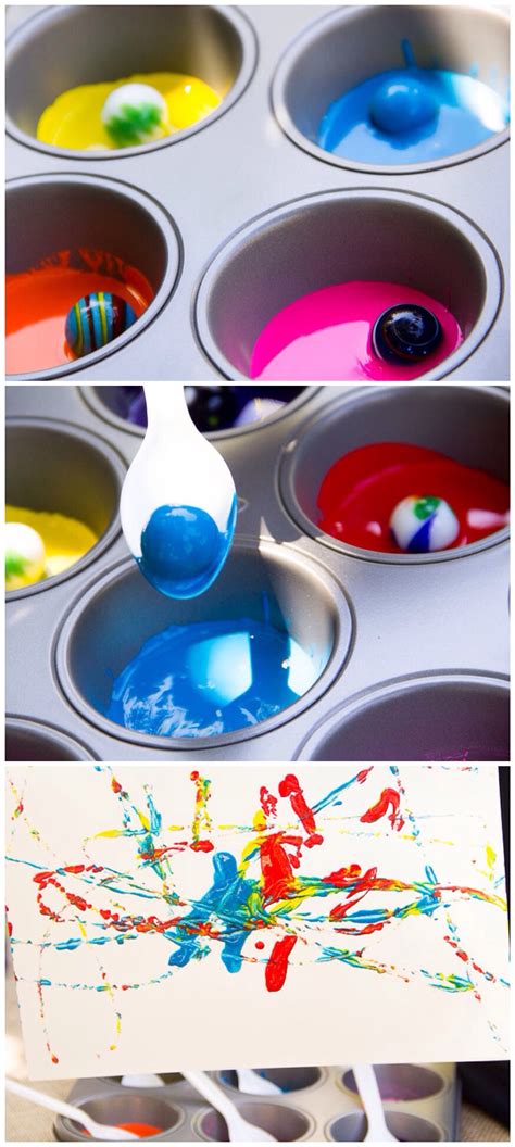 Painting With Marbles | Moonfrye | Painting crafts, Art for kids, Arts and crafts for kids