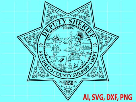 San Diego County Deputy Sheriff Badge, Logo, Seal, Custom, Ai, Vector ...