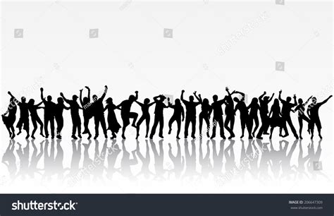 Dancing People Silhouettes Stock Vector Illustration 206647309 ...