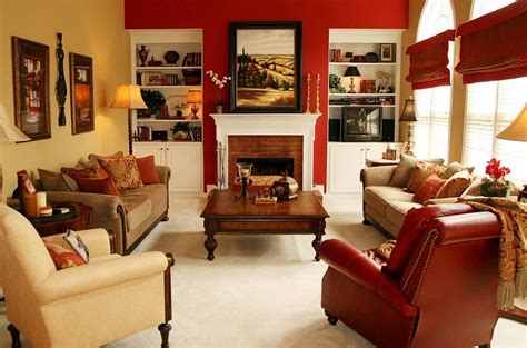 Red Living Rooms Design Ideas, Decorations, Photos