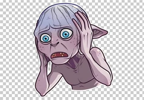 Gollum Telegram Sticker The Hobbit Text PNG, Clipart, Cartoon, Dementia ...