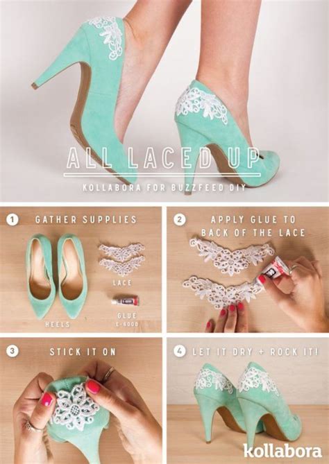 15 Easy Ideas For DIY High Heels - Be Modish | รองเท้า, ลูกไม้, ชุด