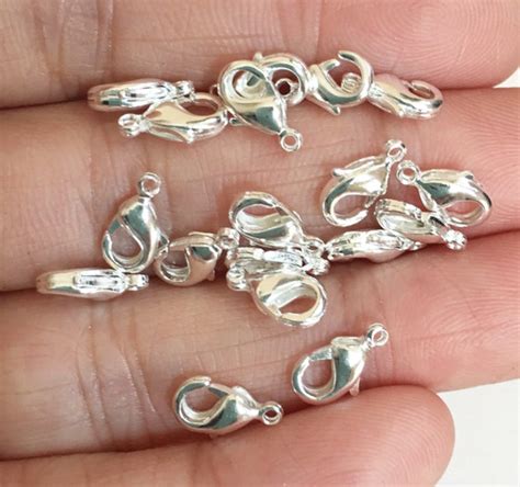 50 pcs of silver plated lobster claw clasps 10x5mm silver | Etsy