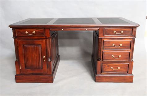 Solid Mahogany Home Office Desk 5 drawers Antique Reproduction Design Pre-Order | Turendav ...