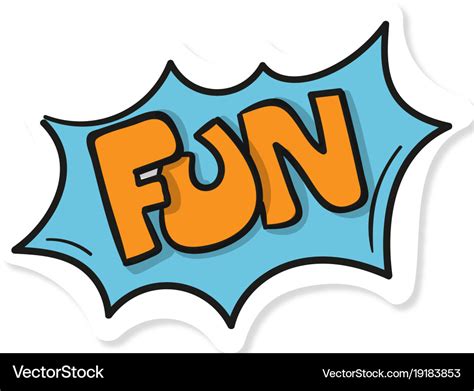 Word text blue fun image Royalty Free Vector Image