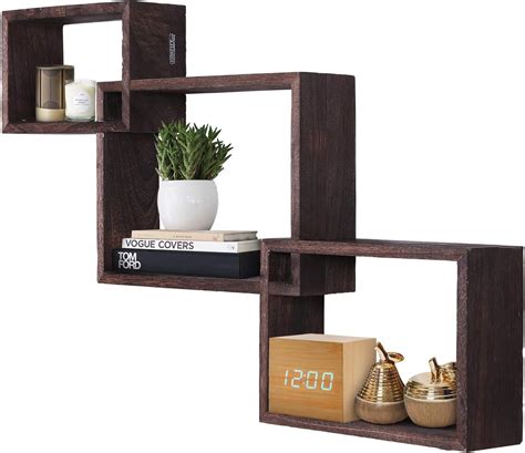 Rustic Wall Mounted Tier Square Shaped Floating Shelves –Set of 3 ...