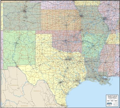 Map Of South Central United States - Topographic Map World