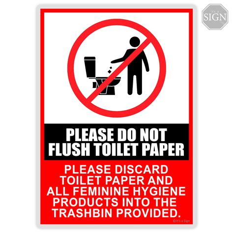 Do Not Flush Toilet Paper Use Trashbin Sign - Laminated Signage Label - A4 / A5 Size | Lazada PH