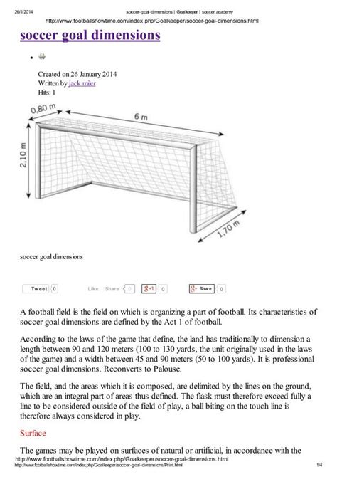 Soccer goal dimensions