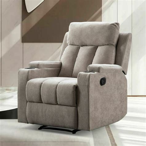 Fabric Recliner Chair,with 2 Cup Holders,Safety Motion Reclining ...