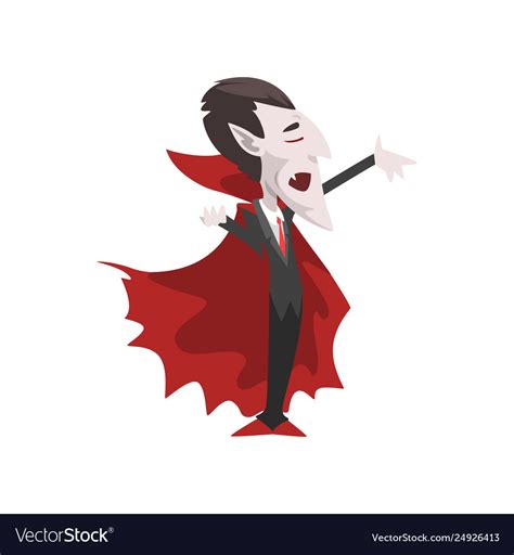 Count dracula vampire cartoon character wearing Vector Image