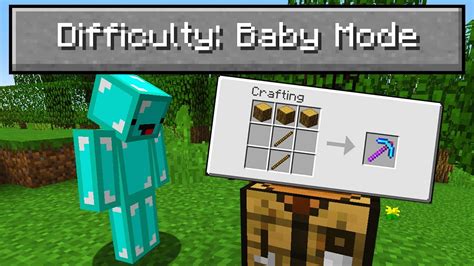 I Played Minecraft on "Baby Mode" Difficulty... - YouTube