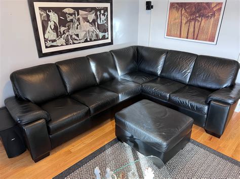 Black Leather Sectional Sofa Bed | Cabinets Matttroy