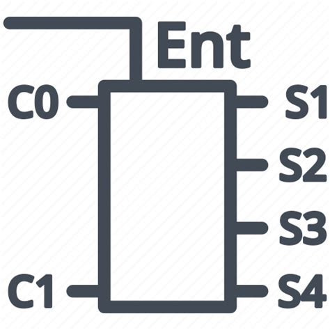 Circuit, decoder, decoder 1 to 4, diagram, electric, electronic, logic circuit symbol icon