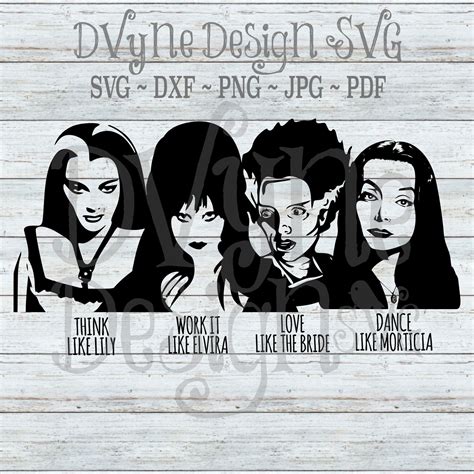 Halloween SVG for Silhouette or Cricut Elvira Lily Munster - Etsy | Bride of frankenstein ...