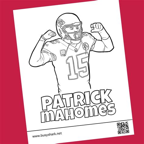 Patrick Mahomes coloring page - Busy Shark