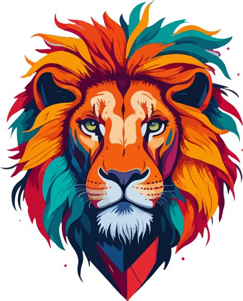 Colorful Lion Logo PNG Free AI Generative 28594596 PNG