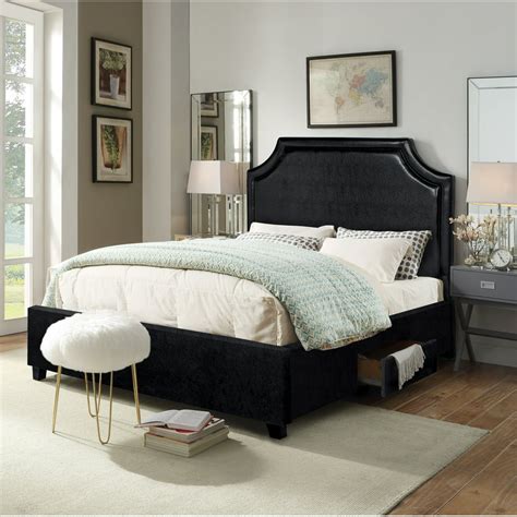 Chic Home Francis Platform Bed Frame with Headboard and Hidden Storage Drawers PU Leather ...