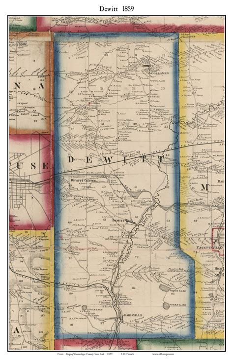 Dewitt 1859 Old Town Map With Homeowner Names New York - Etsy