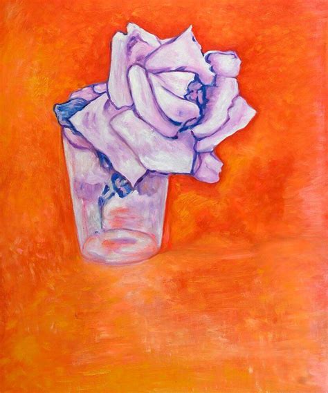 White Rose in a Glass, Piet Mondrian Reproduction