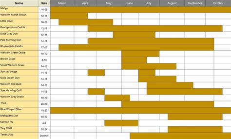 Eastern & Western Hatch Charts | Chart, Westerns, Fly tying