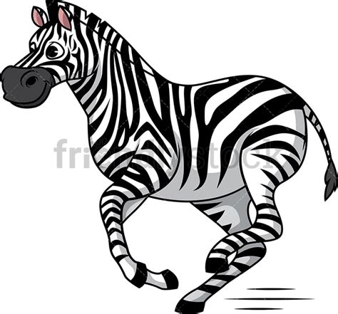 Zebra Running Cartoon Clipart Vector - FriendlyStock