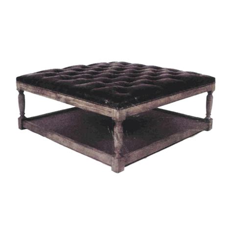 Thomas Square Cocktail Ottoman in Valencia Dark Brown - Spectra Home Furniture