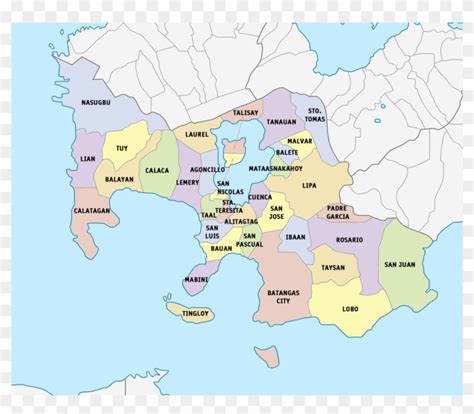 Batangas Map - Padre Garcia Batangas Map, HD Png Download - 1024x847 ...