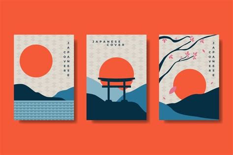 Free Vector | Minimalist japanese cover collection | Minimalist ...