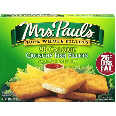 Mrs. Paul's® 100% Whole Fillets 90 Calorie Crunchy Fish Fillets 14 oz. Box | Seafood | Foodtown