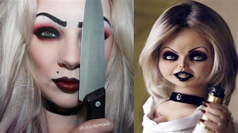 HALLOWEEN: Bride of Chucky / Tiffany Makeup Tutorial | shlemonade - YouTube