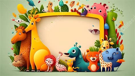 Animal Illustration Cute Childlike Powerpoint Background For Free Download - Slidesdocs