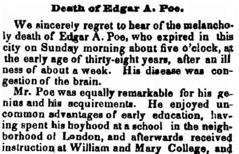 The Final Mysterious Details of Edgar Allan Poe's Death