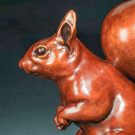 Red Squirrel - Beautiful Bronze Wildlife Sculpture by Nick Bibby