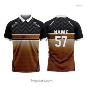 Cricket Jersey design Black and Brown - imgecart