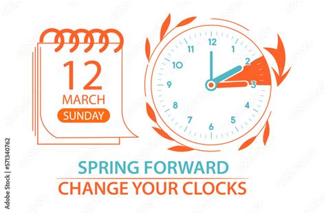 Daylight Saving Time Begins 2023 web banner. Change your clocks forward ...