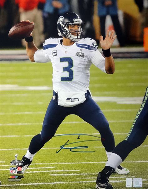 Russell Wilson Autographed 16x20 Photo Seattle Seahawks Super Bowl.