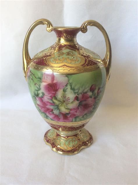 Antique Nippon Hand Painted Vase with Moriage and Gold Trim by ClassicCrush on Etsy Hand Painted ...