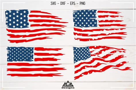 USA Flag Distressed Svg Design