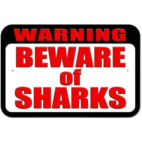 Warning Beware of Sharks Sign - Walmart.com - Walmart.com