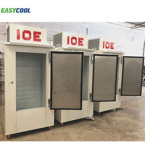 Commercial outdoor bagged ice storage freezer, fan cooling ice cube freezer CE