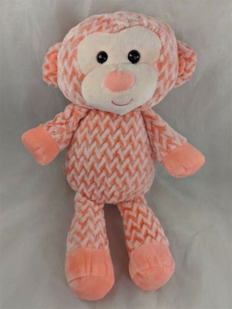 Kellytoy Orange Monkey Plush 14" Chevron Zigzag Stuffed Animal Toy | eBay