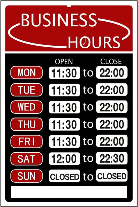 Amazon.com : Open Signs, Business Hours Sign Kit,Bright Red and Black ...