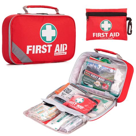 215 Piece 2-in-1 First Aid Kit + Bonus 43 Piece Mini Kit with Eyewash, Ice Pack, Moleskin Pad ...